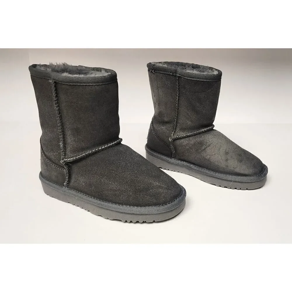 Dream Paris Girls Shorty-K Mid Calf Winter Snow Boots Gray Size 12